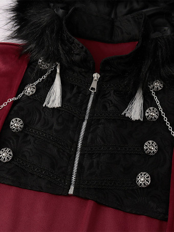 男性用レッド ヴィンテージ レトロ ポリエステル レトロコスチューム バーガンディ