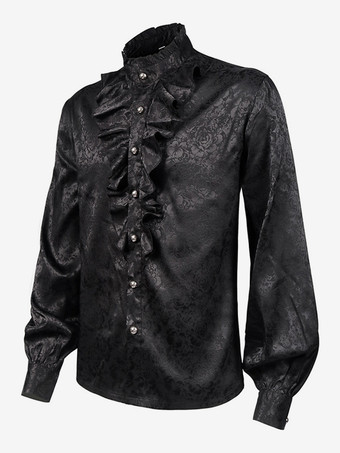 ブラック ヴィンテージ セット レトロ 長袖 ポリエステル ポリエステル繊維 パンツ レトロ コスチューム 男性用