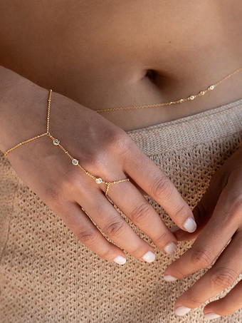 ブレスレット ラインストーン 小さなビーズのディテール シックでトレンドのブレスレット