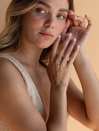 ブレスレット ラインストーン 小さなビーズのディテール シックでトレンドのブレスレット