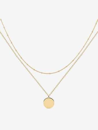 ネックレス レイヤードリング ビーズディテール シックなレディースネックレス