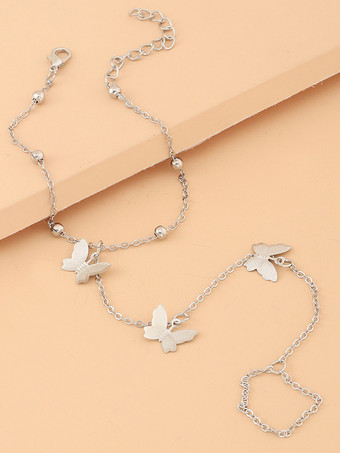 アンクレット バタフライ シンプル テイル ロマンティック アンクル ブレスレット