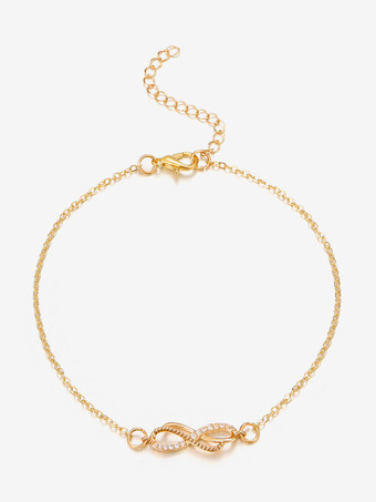 アンクレット ラインストーン インフィニティ タイムレス シック ビキニ ビーチ アンクル チェーン