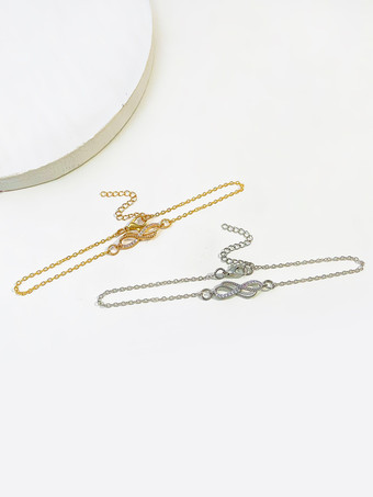 アンクレット ラインストーン インフィニティ タイムレス シック ビキニ ビーチ アンクル チェーン