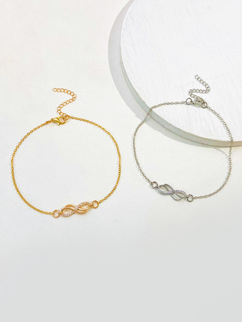 アンクレット ラインストーン インフィニティ タイムレス シック ビキニ ビーチ アンクル チェーン