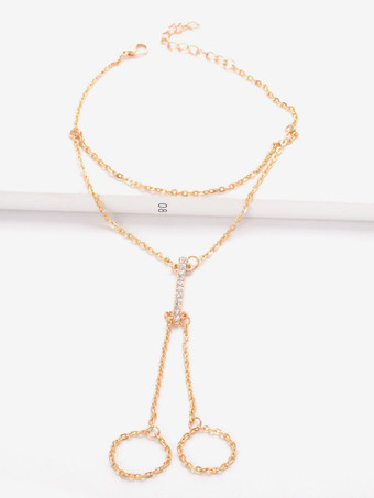 アンクレット ラインストーン チェーン ビキニ ビーチ 夏 アンクルチェーン