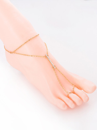 アンクレット ラインストーン チェーン ビキニ ビーチ 夏 アンクルチェーン