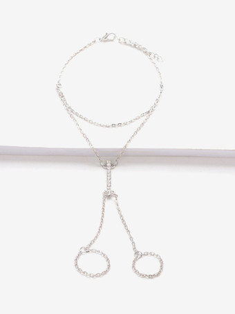 シルバー アンクレット ラインストーン チェーン ビキニ ビーチ 夏 アンクルチェーン