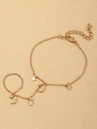 ブレスレット 金箔 月 星 宇宙 要素 シック トレンド ビーズレット