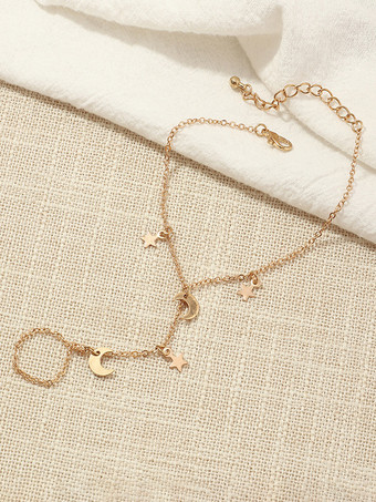 ブレスレット 金箔 月 星 宇宙 要素 シック トレンド ビーズレット