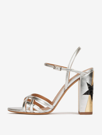 Sandali neri con tacco alto Sandali eleganti con tacco incrociato incrociato e punta aperta