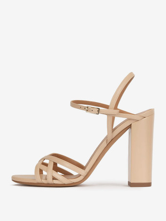 Sandali neri con tacco alto Sandali eleganti con tacco incrociato incrociato e punta aperta