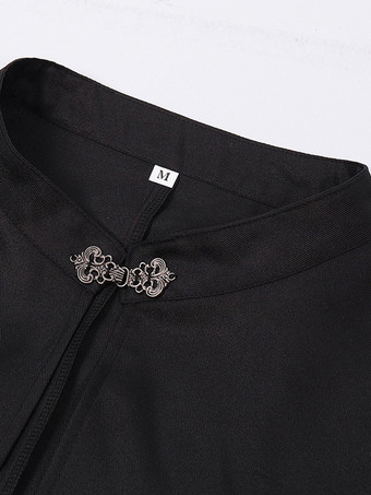 男性用ブラック ヴィンテージ ウエスタン ポリエステル ノースリーブ レトロ コスチューム