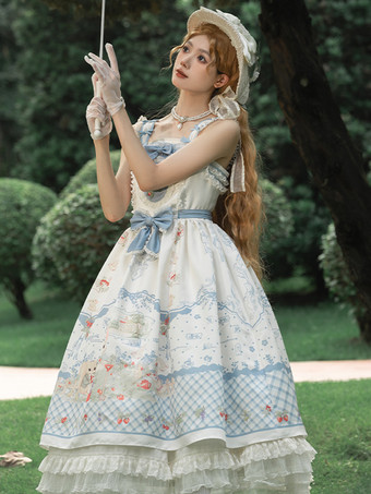 スウィートロリータドレス ノースリーブ スウィート おとぎ話風ロリータドレス