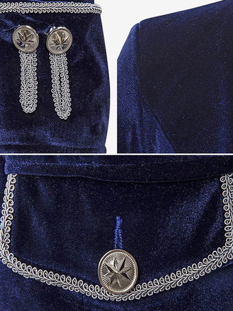 レッド ヴィンテージ トップ ヴィンテージ ポリエステル ジャカード 長袖 男性用レトロコスチューム バーガンディ