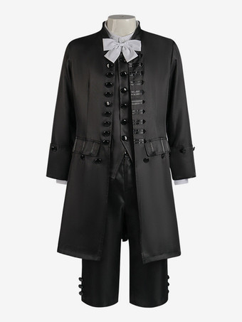 Nero Set vintage nero Pantaloni vintage in lycra spandex a maniche lunghe Costumi retrò per uomo