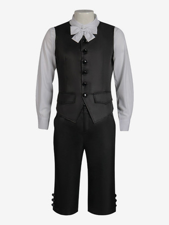 Set vintage nero Pantaloni vintage in lycra spandex a maniche lunghe Costumi retrò per uomo