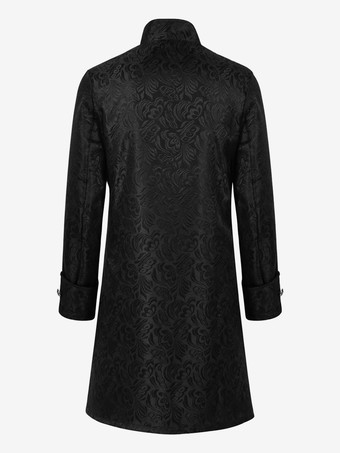 ブラック ヴィンテージ ヴィンテージ ジャカード 長袖 ポリエステル ポリエステル繊維 服 男性用 レトロ コスチューム