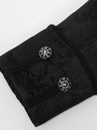 ブラック ヴィンテージ ヴィンテージ ジャカード 長袖 ポリエステル ポリエステル繊維 服 男性用 レトロ コスチューム