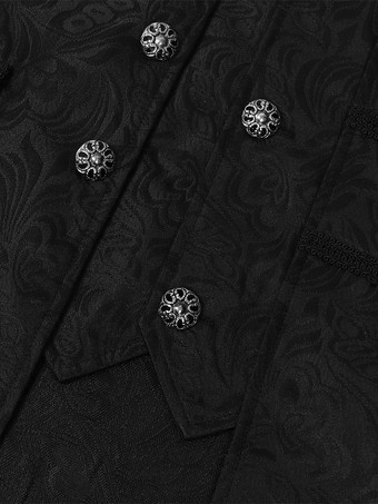 ブラック ヴィンテージ ヴィンテージ ジャカード 長袖 ポリエステル ポリエステル繊維 服 男性用 レトロ コスチューム