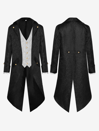 ホワイト バーガンディ ヴィンテージ ウエスタン ポリエステル ジャカード 長袖 レトロ 男性用コスチューム