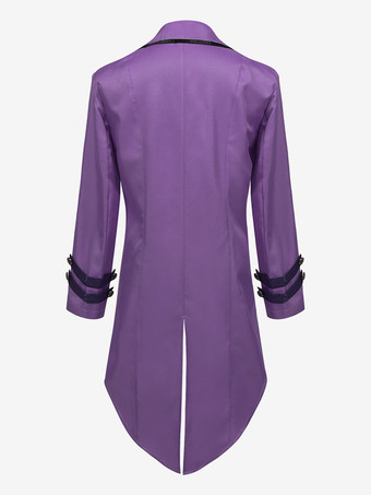 Costumi retrò per uomo a maniche lunghe jacquard in poliestere vintage punk viola