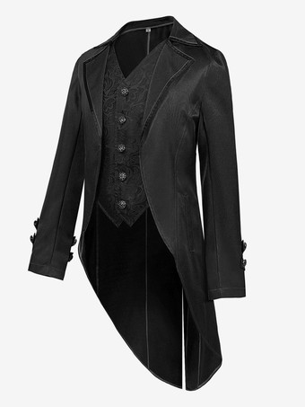 Costumi retrò per uomo a maniche lunghe jacquard in poliestere vintage punk viola