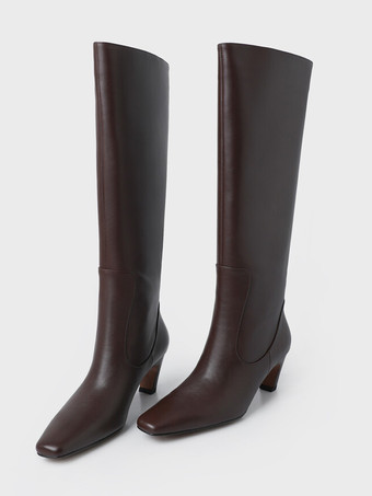 キトンヒール ミッドカーフブーツ レディース ポインテッドトゥブーツ