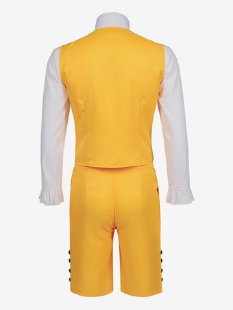 オレンジ ヴィンテージ セット ウエスタン 長袖 ポリエステル ポリエステル繊維 ベスト レトロ コスチューム 男性用