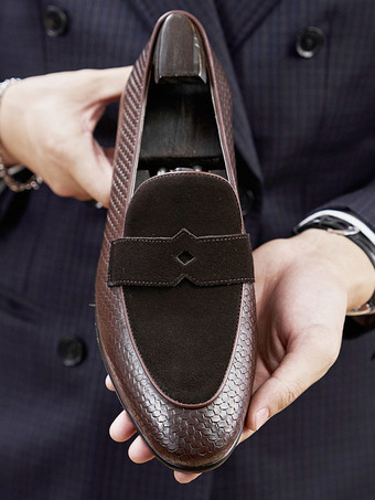 ラウンドトゥ メンズ ペニーローファー プロム ホームカミング ウェディングシューズ