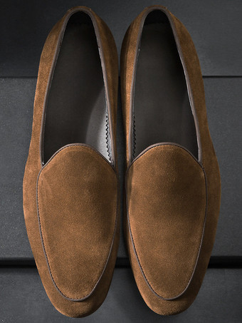 マイクロスエードアッパー メンズ スリッポン ローファー プロム ホームカミング ウェディングシューズ