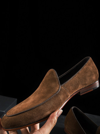 マイクロスエードアッパー メンズ スリッポン ローファー プロム ホームカミング ウェディングシューズ