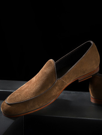 マイクロスエードアッパー メンズ スリッポン ローファー プロム ホームカミング ウェディングシューズ