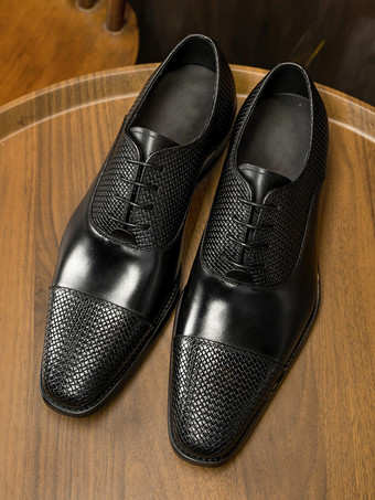 メンズ ドレス オックスフォード シューズ ブラウン レースアップ プロム ウェディング シューズ