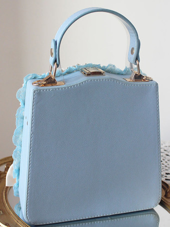 スイートロリータバッグ ライトグリーン PUレザー リボン アップリケ PUレザー ハンドバッグ ロリータアクセサリー