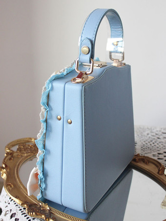 スイートロリータバッグ ライトグリーン PUレザー リボン アップリケ PUレザー ハンドバッグ ロリータアクセサリー