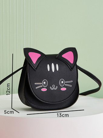 ブラック スイートロリータバッグ レッド PUレザー 猫 PUレザー クロスボディバッグ ロリータアクセサリー