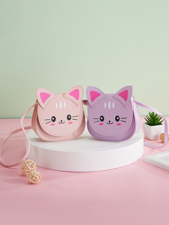 ピンクスイートロリータバッグ レッド PUレザー 猫 PUレザー クロスボディバッグ ロリータアクセサリー