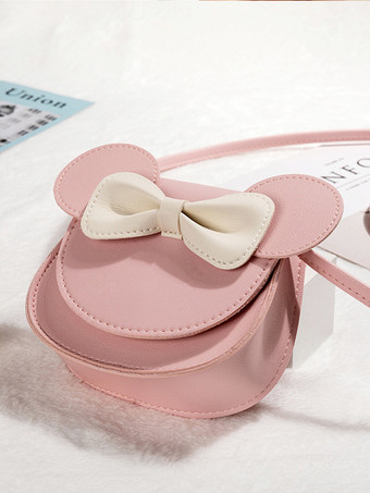 ピンクスイートロリータバッグ レッド PUレザー リボン PUレザー クロスボディバッグ ロリータアクセサリー