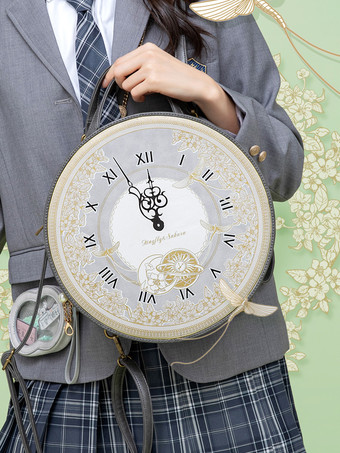 シルバー ゴシックロリータバッグ シルバーポリエステル ポリエステルファイバーハンドバッグ ロリータアクセサリー