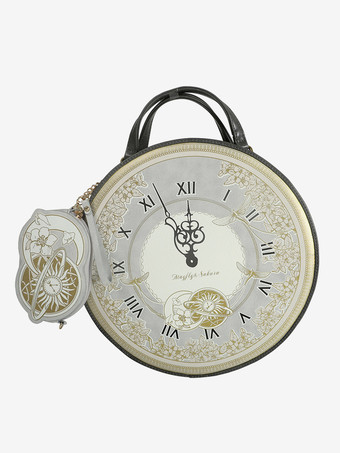 ゴシックロリータバッグ シルバーポリエステル ポリエステルファイバーハンドバッグ ロリータアクセサリー