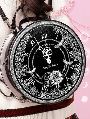 ブラック ゴシックロリータバッグ シルバーポリエステル ポリエステルファイバーハンドバッグ ロリータアクセサリー