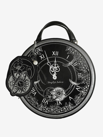 ゴシックロリータバッグ シルバーポリエステル ポリエステルファイバーハンドバッグ ロリータアクセサリー