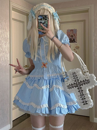 ホワイト ゴシックロリータバッグ ブラック PUレザー フリル クロス PUレザー ハンドバッグ ロリータアクセサリー