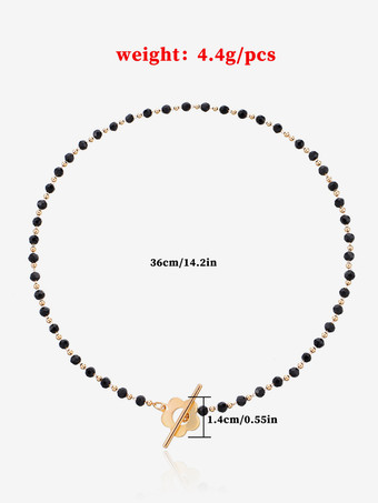 チョーカーネックレス ビーズフラワードレス ビーチシックネックレス