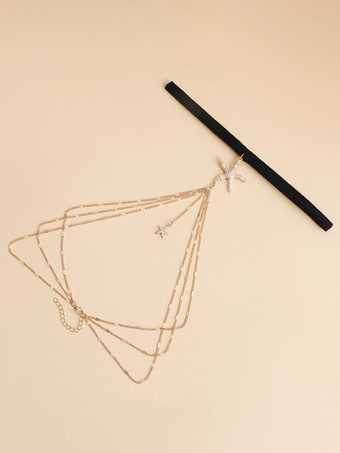 ボディチェーン ヒトデ レイヤードペンダント シックなレッグチェーン