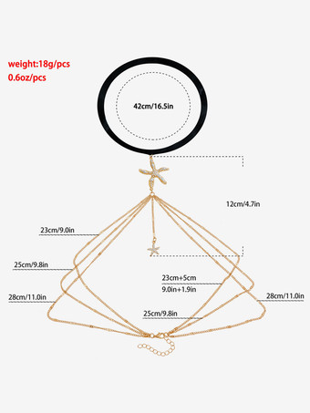 ボディチェーン ヒトデ レイヤードペンダント シックなレッグチェーン