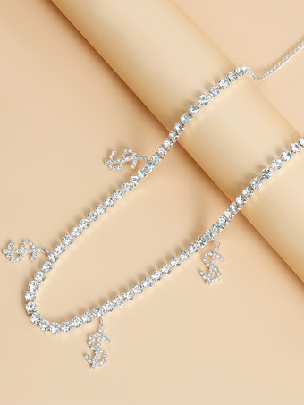 ボディチェーン ドルペンダント ラインストーン ビーチ ウエストチェーン