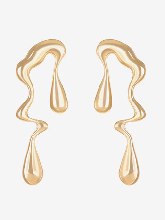 イヤリング 液体金属 抽象的 不規則 モダン アバンギャルド イヤリング