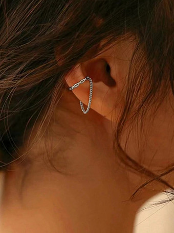 シルバー イヤリング チェーン ビーチ シンプル 万能イヤリング